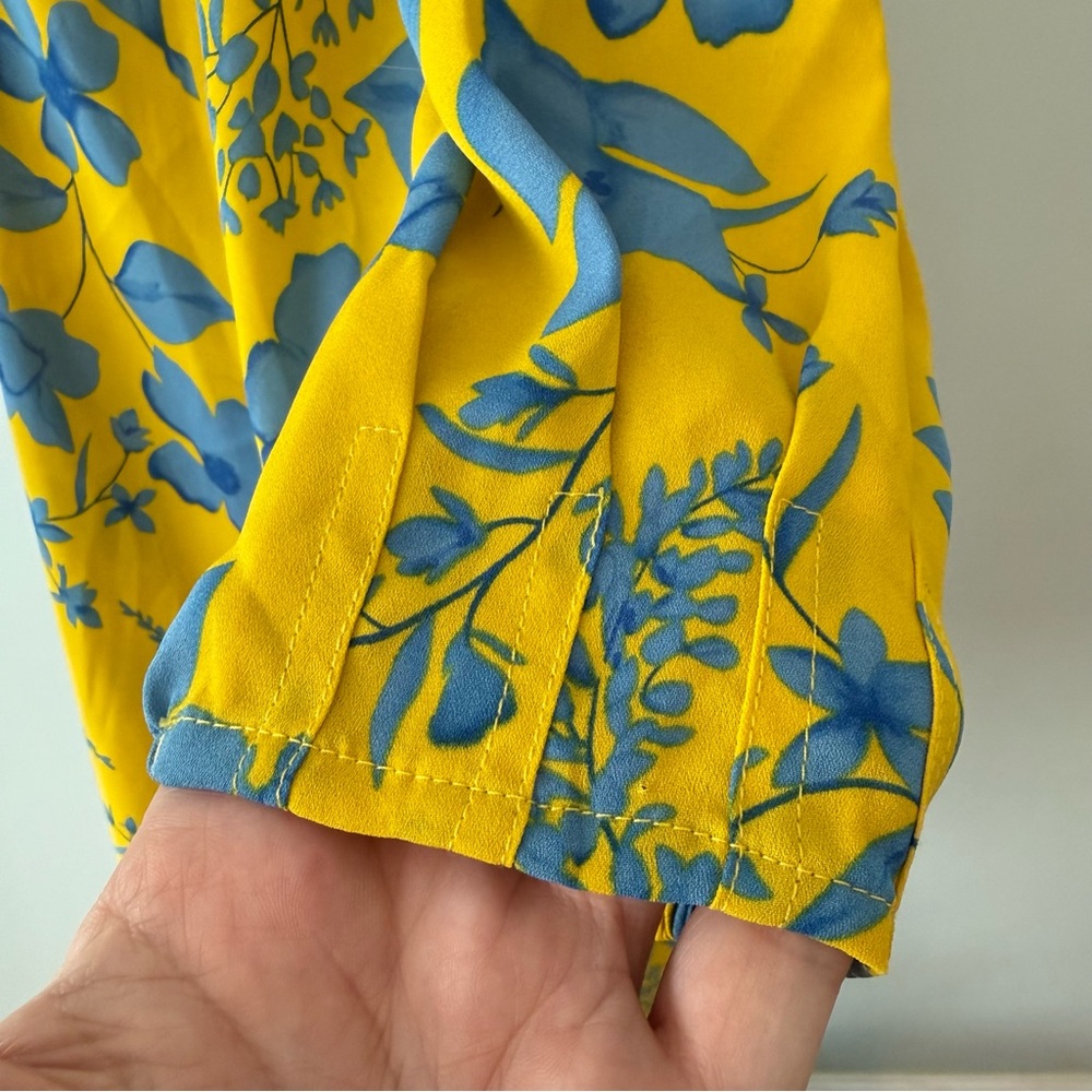 ππ Cabi Yellow Blue Floral Tunic Dress Size L Flowy Boho Lightweightππ - Picture 8 of 11
